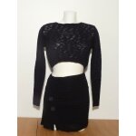 Pull court noir avec sa petite fermeture eclair dans le dos - taille s - pimkie