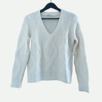 Pull creme a torsades. camaieu. mohair. polyester. acrylique. taille 36 / 38