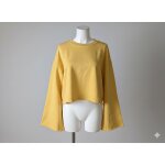 Pull crop top jaune moutarde - zara - taille s
