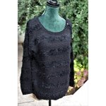 Pull ddp noir en maille poilue et tricot. taille �tiquet�e:1 (mais facilement 38 / 40)