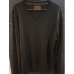 Pull devred marron col v avec coudires