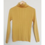 Pull dor ocre jaune  col roul. camaieu. laine. acrylique. taille 38