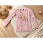 � pull doux rose effet pilou kiabi 12 ans � �toile � sequins � tr�s bon �tat