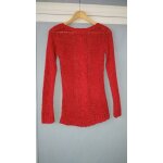 Pull - d - ete - femme - manches - longues - esprit - 100 - coton - couleur - rouge taille s