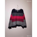 Pull femme hilfiger denim ray� marine, gris et bordeaux taille xs