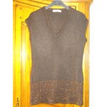 Pull femme sans manche taille 40  ; cache cache ;