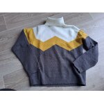 Pull fille col roul color block chevrons vertbaudet - 8 ans