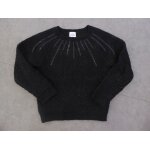 Pull fille noire encolure � sequins tape � l'oeil - 6 ans