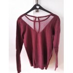 Pull fin bordeaux - violet avec haut en résille s Pull fin bordeaux - violet avec haut en résille s