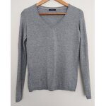 Pull fin gris ajour�. col en v. promod. taille 36 / 38