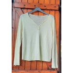 Pull fin jaune paille cama�eu, taille 40