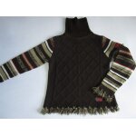 Pull franges marron hippy jeans complices 10 ans