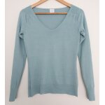 Pull gris bleu. col en v. camaieu. taille 38
