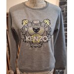 Pull gris kenzo avec t�te de lion brillante brod�e