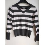 Pull h&m gris ray� blanc cass� 9. 10 ans