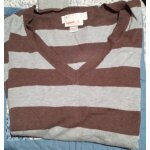 Pull homme -  ; oxbow  ; - col en v - a rayures gris / marron - manches longues - taille 5