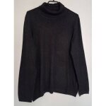 Pull in extenso gris � col roul� en viscose