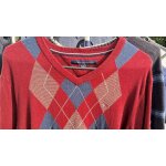 Pull jacquard tommy hilfiger bordeaux col v