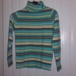 Pull kiabi acrylique fille 6 ans turquoise avec rayures