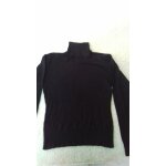 Pull laine col roul noir taille s
