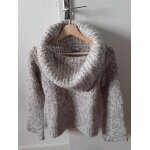 Pull en laine À large col châle, blanc chiné marron 34 - 36 Pull en laine À large col châle, blanc chiné marron 34 - 36