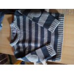 Pull en laine la redoute garon 24 mois raye gris bleu