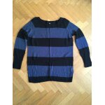 Pull long pimkie laine et mohair taille l rayé bleu roi et noir Pull long pimkie laine et mohair taille l rayé bleu roi et noir