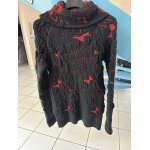 Pull long rouge et noir desigual taille 36 en tr�s bon �t