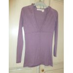 Pull long violet  capuche taille 34 / 36 la redoute