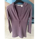 Pull long violet � capuche taille 34 / 36 la redoute