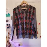 Pull a losanges gris / rouges l celio.