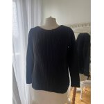 Pull en maille col v dans le dos noir zara / black v - neck knit sweater in the back