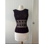 Pull en maille tricot crochet sans manches À sequins marron caroll 70s / sleeveless crochet knit sweater ... Pull en maille tricot crochet sans manches À sequins marron caroll 70s / sleeveless crochet knit sweater ...