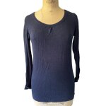 Pull manches longues femme taille : 2 / m marque : promod, couleur : bleu marine, mati�re : 40% nylon, ...