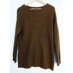 Pull marron. coupe large. 3 suisses collection. acrylique. polyamide. taille 36