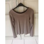 Pull marron encolure bateau camaieu taille 36