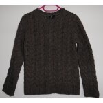 Pull marron � torsades. h&ampm. acrylique. laine. taille 36