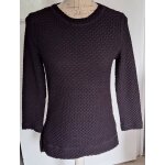 Pull noir col rond À petites torsades Pull noir col rond À petites torsades