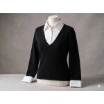 Pull noir avec faux chemisier blanc la redoute taille 38 / 40