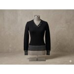Pull noir et gris taille 1 col v cache - cache