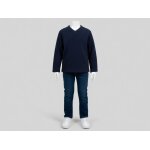 Pull polaire col v bleu marine oka�di taille 10 ans