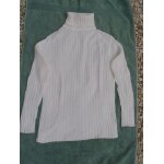 Pull promod , blanc , col roul , taille 38 / 40