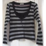 Pull promod ray�, gris et noir