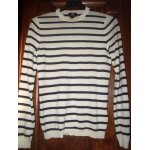 Pull rayé blanc / bleu taille xs marque h&m Pull rayé blanc / bleu taille xs marque h&m
