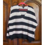 Pull rayé blanc / bleu - taille xxl Pull rayé blanc / bleu - taille xxl