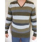 Pull � rayures - col v - brice