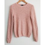 Pull rose poilu a boules. tex. taille s / 36
