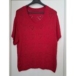 Pull taille 42 rouge ajour� motif coeur