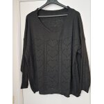 Pull taille 54 - 56 noir ajour� coeur