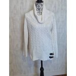 Pull torsad blanc col tombant calvin klein taille 38 m